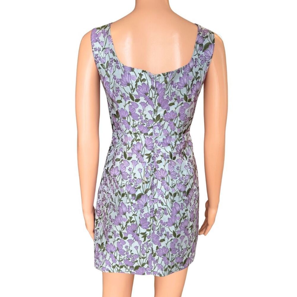 Avec Les Filles Floral Jacquard Mini Dress 8 Coquette Bridgerton Wedding Guest - Picture 4 of 6